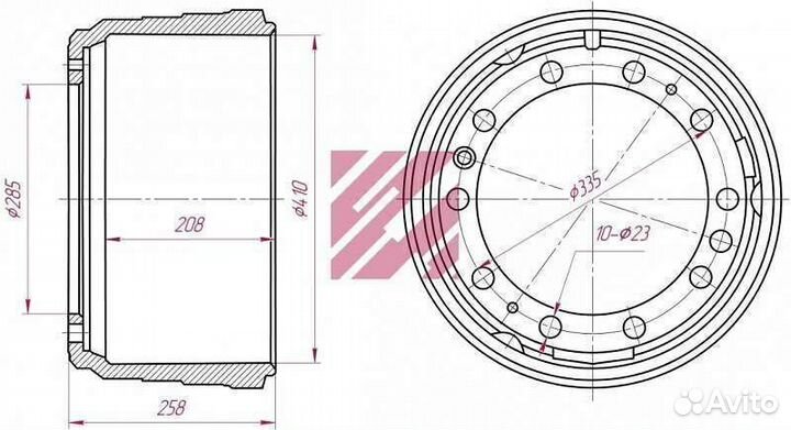 Тормозной барабан Iveco EuroTech задний 410x200