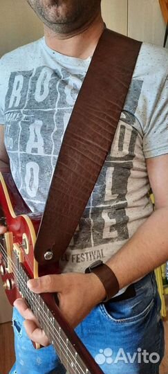 Ремень для гитары из натуральной кожи