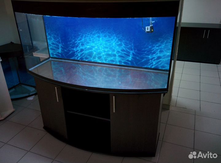 Аквариум 400л полукруглый, новый, свет, биофильтр