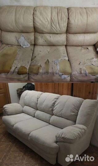 Перетяжка мягкой мебели, пошив подушек и чехлов