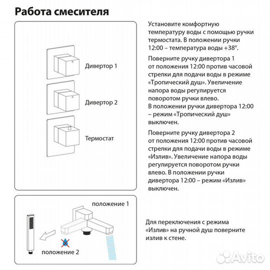 Душевая система скрытого монтажа, черная, термоста