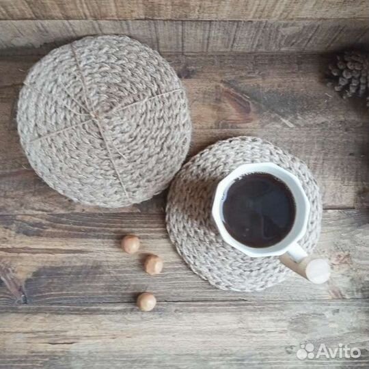 Салфетка из джута под чашку