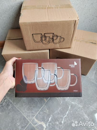Новый Набор кружек с двойным стеклом чашка кружка