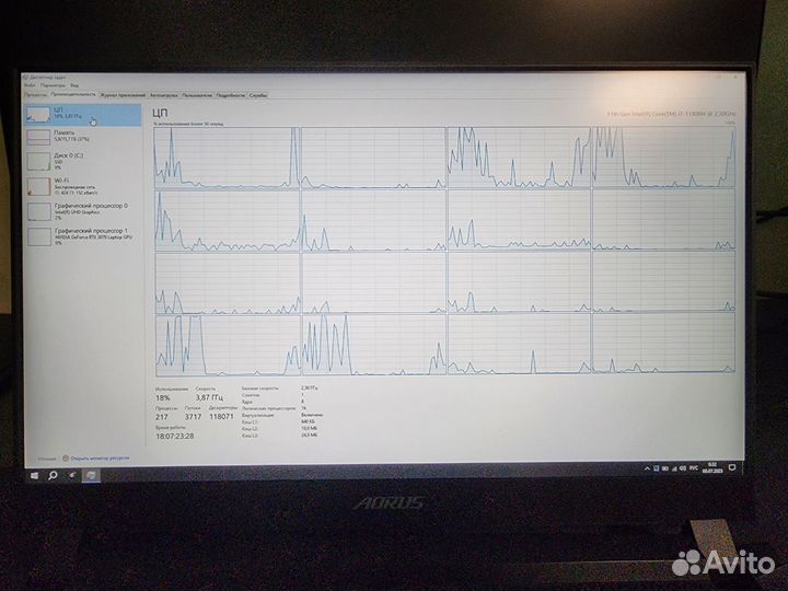 Ноутбук aorus 15P XD, i7-11800H, RTX 3070 8GB