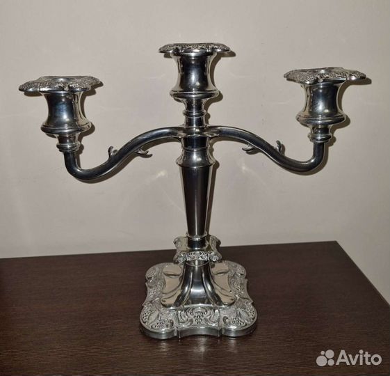 Подсвечник, канделябр, серебрение, Англия