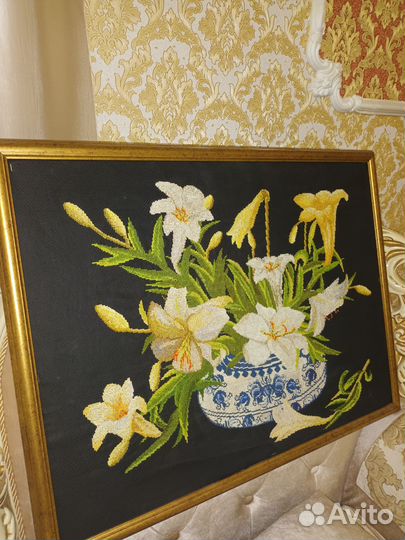 Картина вышитая крестом ручная работа