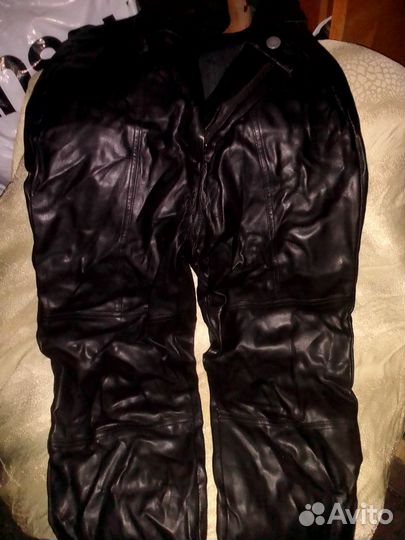 Кожаные брюки женские р