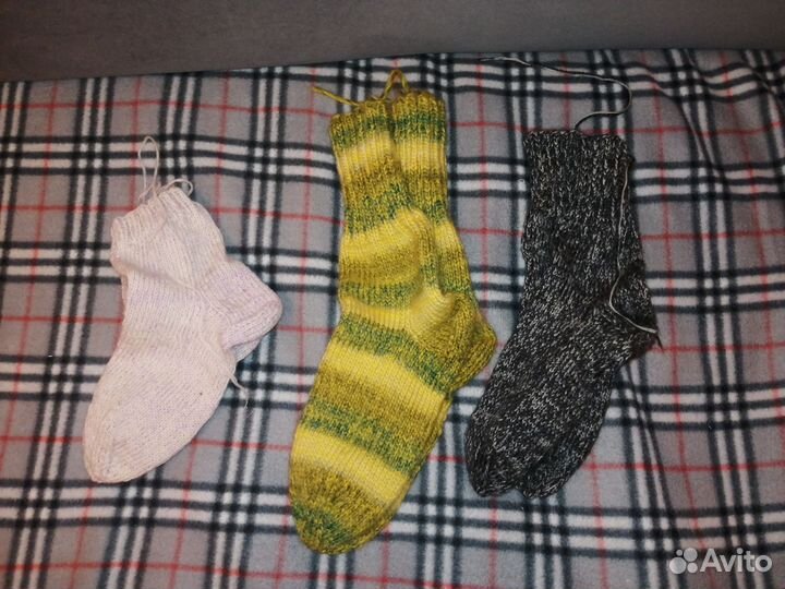 Носки ручной вязки шерстяные