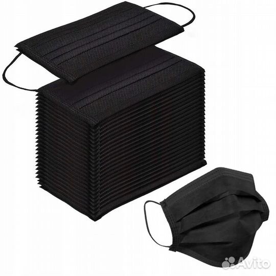 Маска медицинская черная