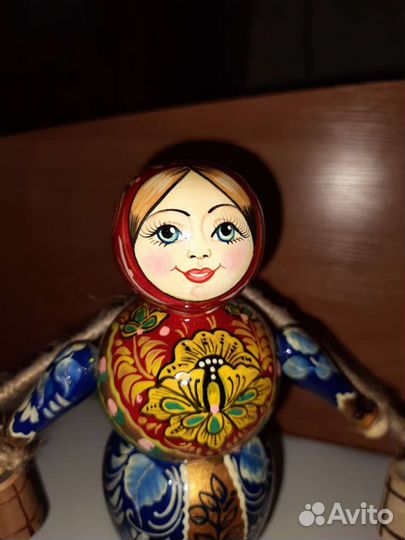 Кукла деревянная, интерьерная, расписная