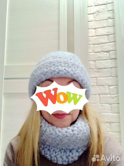 Комплект шапка, снуд и рукавицы