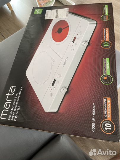 Электроплита Marta с индукцией, черная