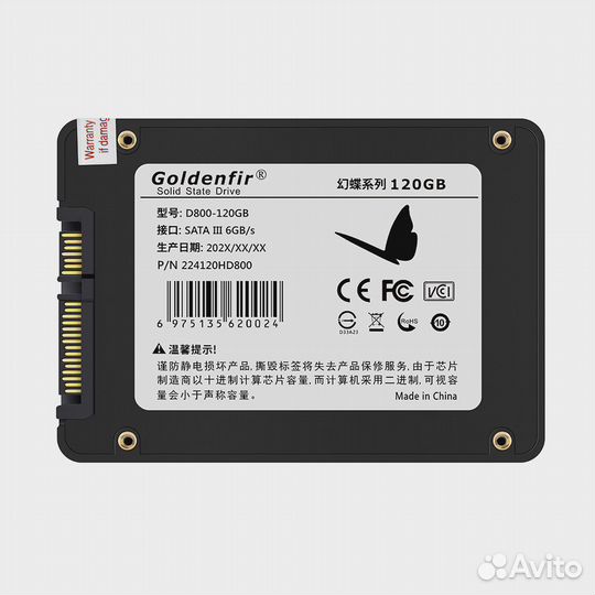 Жесткий диск ссд SSD Goldenfir 120 Гб Новый