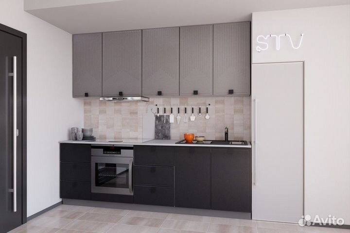 Кухня Эмаль Антрацит/платина модульная 2,20 м