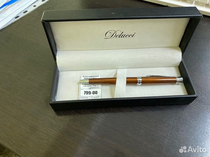 Ручка шарик чёрн Delucci в подар коробке