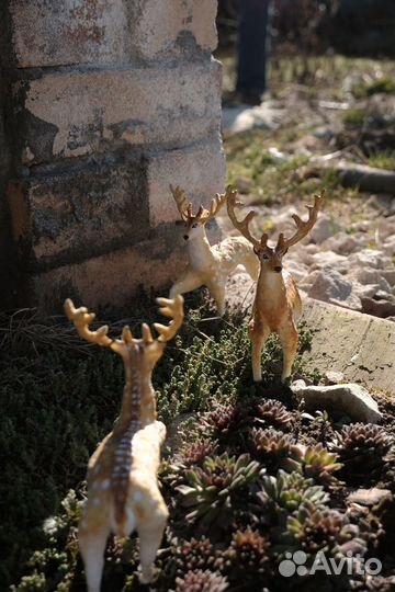 Ватная елочная игрушка Олень миниатюра