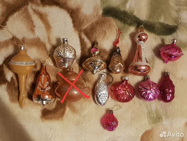 Стеклянные ёлочные игрушки СССР