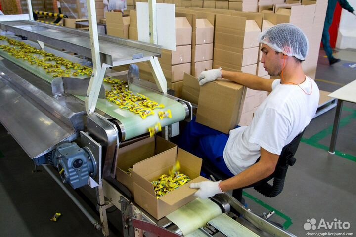 Сборщик на производство Конфет Вахта с проживанием