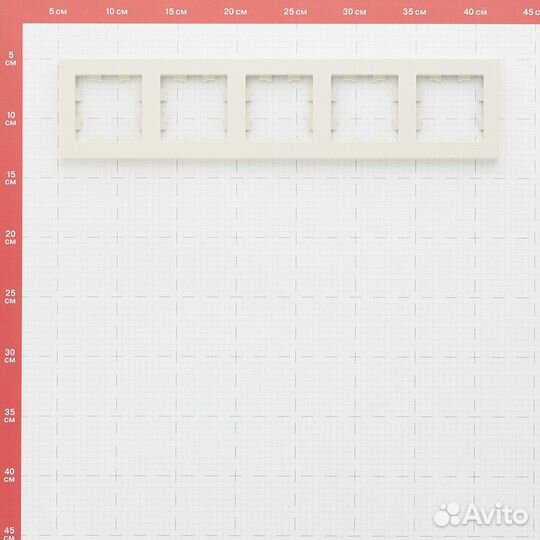 Рамка Systeme Electric AtlasDesign пятиместная бежевая (ATN000205)