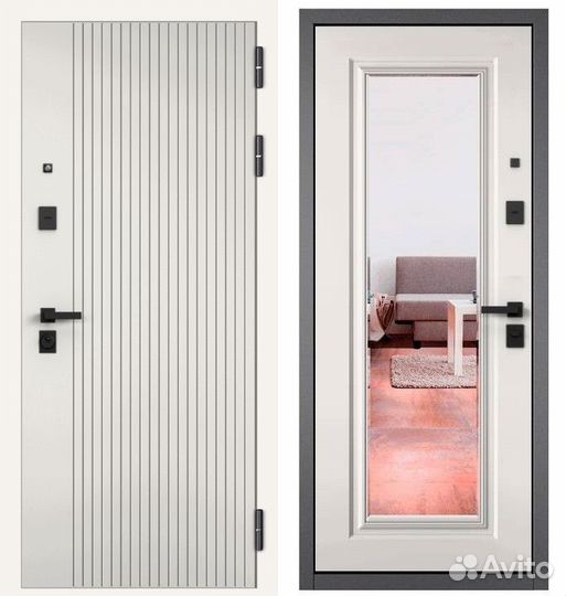 Дверь входная с зеркалом