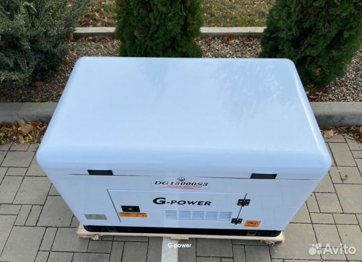 Дизельный генератор 13 kW g-power DG15000SE3 трехф