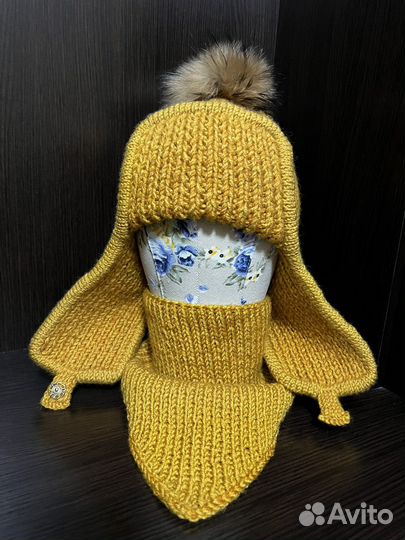 Шапка ушанка снуд