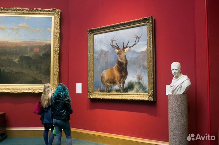 4 картины в рамах, 1955 год, масло