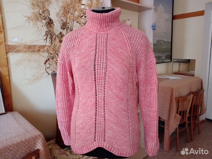 Свитер женский, мягкий, крупная вязка