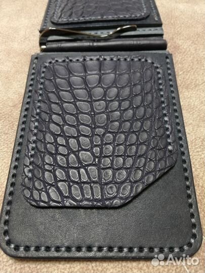 Зажим из натуральной кожи Pueblo крокодил Taxas