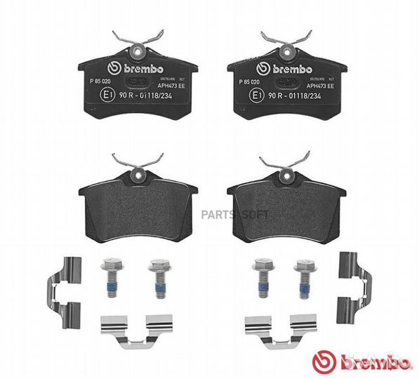 Brembo P85020 Колодки тормозные дисковые зад