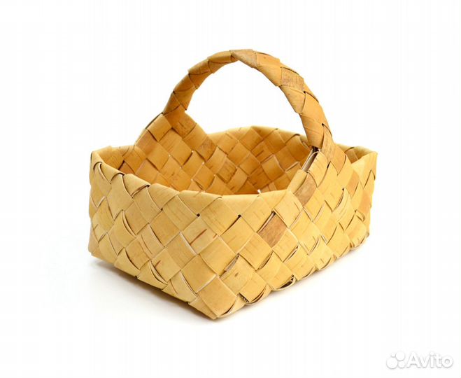 Лукошко плетеное из бересты. Корзинка из бересты