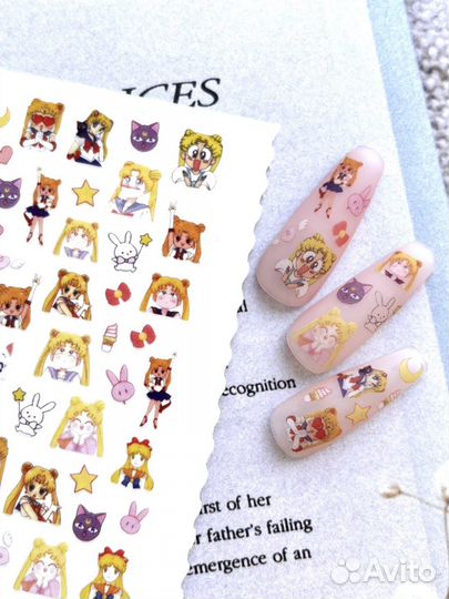 Наклейки для ногтей Винкс Winx Sailor Moon