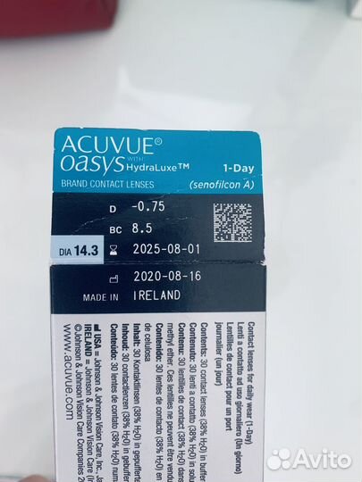 Линзы acuvue oasys hydraluxe 1 day