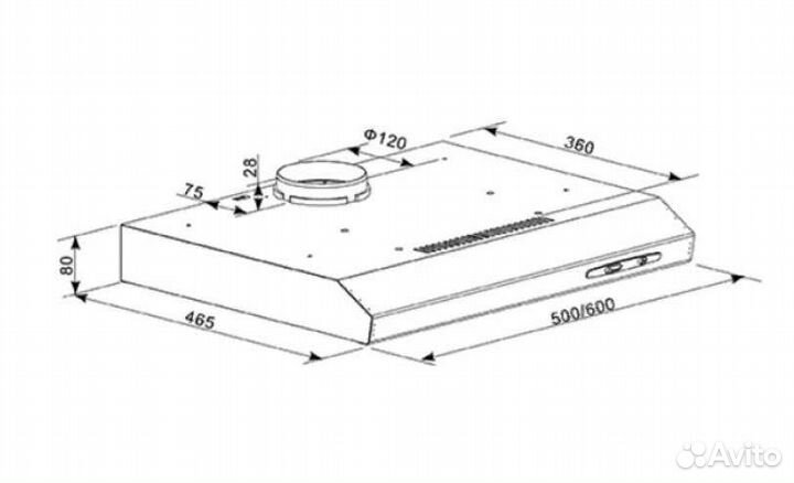 Кухонна вытяжка 50 см и 60 см ширина