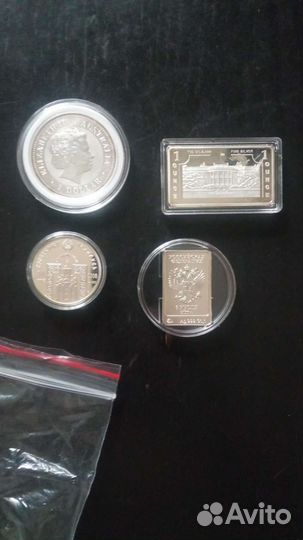 Монеты Серебро: Австралия, Белоруссия, Россия, США