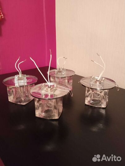 Лампочки с плафонами для натяжных потолков 4 шт