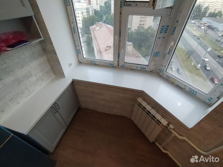 Подоконник-столешница из камня Hi-Macs кухня м2/р