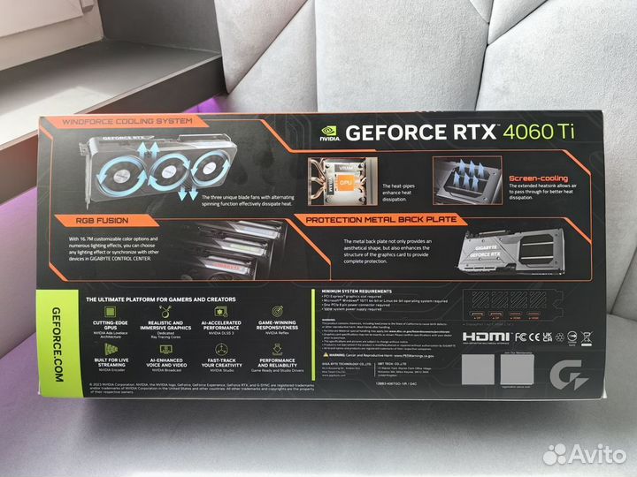 Видеокарта gigabyte RTX 4060 Ti gaming OC 8GB