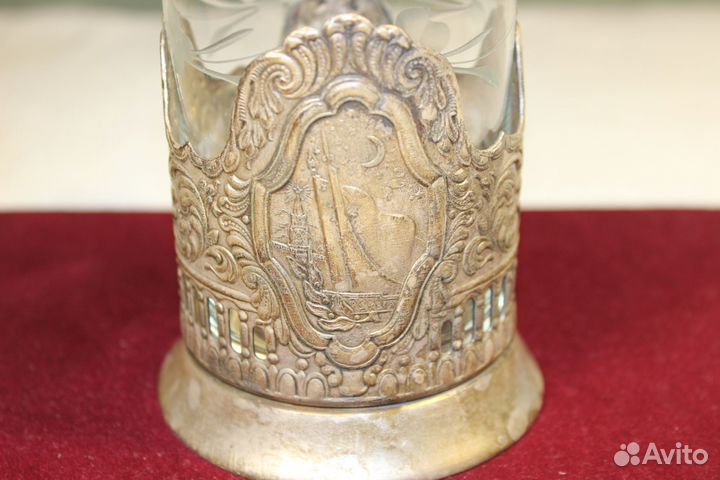 Подстаканник со стаканом Кремль Космос СССР -1