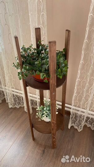 Подставка для цветов напольная деревянная