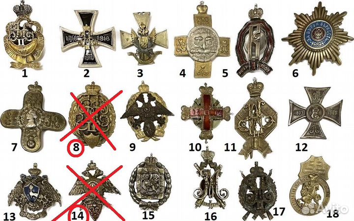 Полковые знаки Русской Императорской Армии, копии