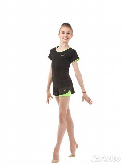 Шорты RG768.0-10 черный / зеленый неон (40)