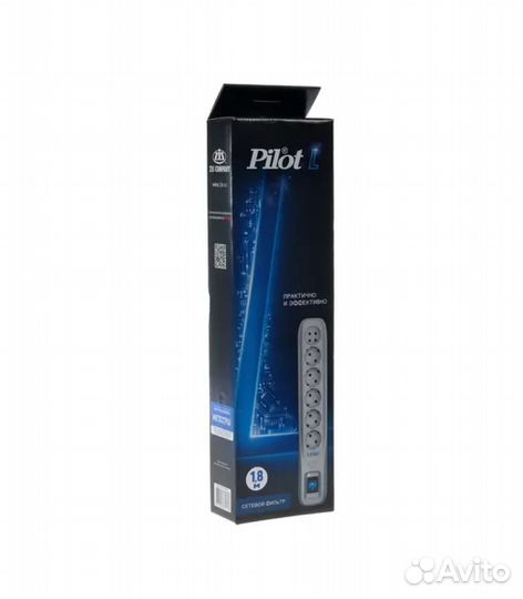 Сетевой фильтр Pilot L, 3 м, белый