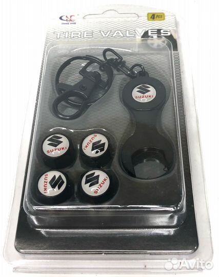 Колпачки на ниппеля - Suzuki (с ключом) (Серый)