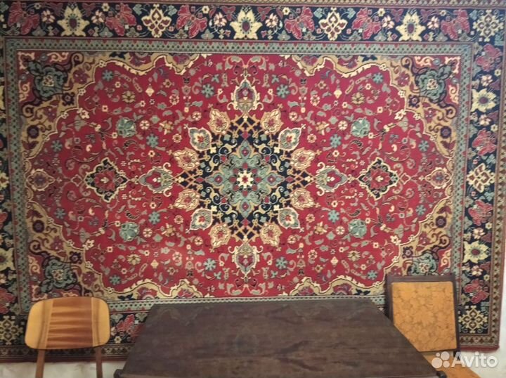 Ковер шерстяной СССР ручной работы, винтаж ретро