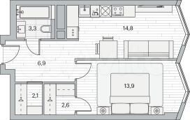 1-к. квартира, 43,6 м², 8/18 эт.