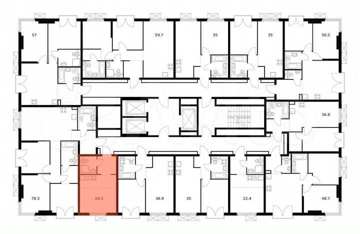 Квартира-студия, 24,2 м², 3/24 эт.