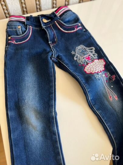 Джинсы теплые для девочки 116 см