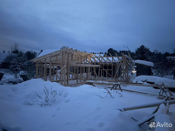 Каркасное строение домов, кровля