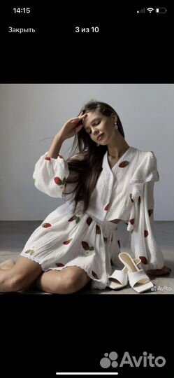 Костюм из муслина женский